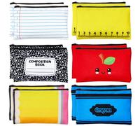 12 borse per il trucco per il rientro a scuola, per quaderni, cosmetici, matite, articoli da toeletta, da viaggio, regalo di apprezzamento per insegnanti, per il primo giorno di scuola, cancelleria