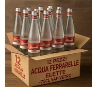 12 Bottiglie Acqua Ferrarelle Elette 75cl Vetro - Naturale Effervescente