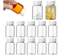 12 Bottiglie da 100 ml di Bottiglia di Plastica con Coperchio e Succosa Piccola Bottiglia Trasparente mini Bottiglia da Viaggio Portatile con Bocca Grande