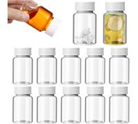 12 Bottiglie da 100 ml di Bottiglia di Plastica con Coperchio e Succosa Piccola Bottiglia Trasparente mini Bottiglia da Viaggio Portatile con Bocca Grande