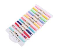12 braccialetti a forma di cuore con perline di argilla colorata in argilla da 7 pollici, eleganti e delicati gioielli d'amore con 12 stili diversi per gite in spiaggia, feste e vacanze