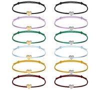 12 braccialetti Bracciale Anima Gemella, a forma di cuore, da donna, in filigrana, a forma di cuore,regolabili,per donne e ragazze Regalo per Coppia Lui Lei Fidanzata Fidanzato