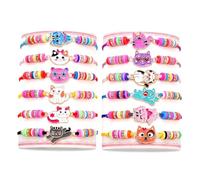 12 braccialetti dell'amicizia per bambini, regolabili, con gatto | Braccialetti intrecciati per bambini, per feste a tema gatto, feste di compleanno per bambini, regali per gli ospiti