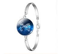 12 Braccialetti Zodiacali - 12 Braccialetti Segno Zodiacale Charm Vetro Cabochon Catena Bangle Vergine Bilancia Scorpione Sagittario Costellazione Gioielli Regalo Di Compleanno, Bilancia,19Cm