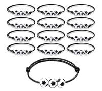 12 bracciali da calcio per bambini, con cordino regolabile, per l'amicizia per bambini, per il compleanno dei bambini, per il calcio