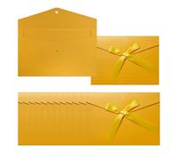 12 buste di invito con nastri, 17,3 x 12,2 cm, per feste e feste, compleanni, matrimoni, baby shower, inviti (giallo)