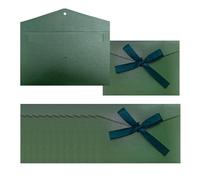 12 buste di invito con nastri, 17,3 x 12,2 cm, per feste e feste, compleanni, matrimoni, baby shower, inviti (verde)
