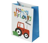 12 Buste Regalo - Trattori - Happy Birthday - M