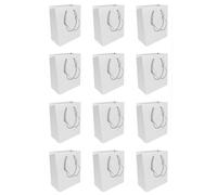 12 BUSTE Shopper in CARTA BIANCA 157gr 22 x 29 + 10cm busta regalo media