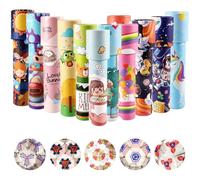 12 caleidoscopi, caleidoscopio retrò, vintage, caleidoscopio, giocattolo educativo per bambini, caleidoscopio per compleanno dei bambini, Natale, scuola, Capodanno, aula, colore casuale