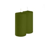 12 candele cero diametro 5 cm altezza 15 cm - Colore Verde Oliva - Durata 48 ore - Non Profumate - Cereria Di Giorgio