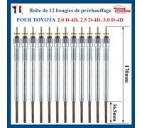 12 Candele Di Pre Riscaldamento Per Toyota 2.0 2,0L 2,5 2,5L 3,0 3,0L D-4D D4D