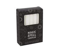 12 candele magiche per incantesimo “Felicità”, colore bianco, 10 cm