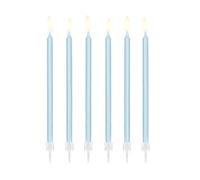 12 Candele Mezzo Stelo - Celeste Baby - candeline in Cera Maxi per Torte e Dolci, Decorazione per Feste, Compleanno, Matrimonio ECC.- Candela Matita H15cm