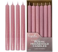 12 Candele Rosa 25cm Lunghe Rustiche Set Candele Alte Colorate Senza Profumo Cas
