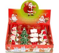 12 candele tealight fatte a mano delicato cappello di Babbo Natale albero di Natale candela cera pupazzo di neve alce pigna candele per la casa per feste, matrimoni, spa, decorazione della casa