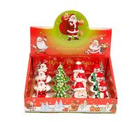 12 candele tealight fatte a mano delicato cappello di Babbo Natale albero di Natale candela cera pupazzo di neve alce pigna candele per la casa per feste, matrimoni, spa, decorazione della casa