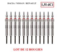 12 Candelette Di Preriscaldamento NEWPARTS DKC00649 1.5 DCI Motore