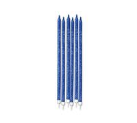 12 Candeline Matite Glitter 15 cm Blu