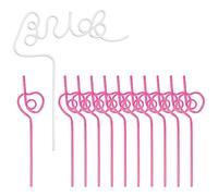 12 cannucce riutilizzabili e divertenti con 1 cannuccia da sposa e 11 cannucce a forma di cuore per addio al nubilato, fidanzamento, festa di matrimonio