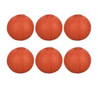 12" Carta Lanterne,6pz Rotondo Lampada Ombra,Arancione