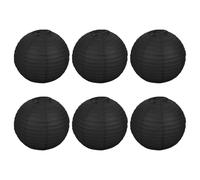 12" Carta Lanterne,6pz Rotondo Lampada Ombra,Nero