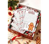 12 carte da gioco per la ricerca di parole di pan di zenzero, carte di attività per le vacanze natalizie, carte da gioco per feste invernali per adulti, gioco da tavolo di Natale, riunioni di famiglia