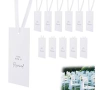 12 Cartelli per Sedie con Posti Riservati, Bianchi This Row is Reserved Segnali con Nastro da Appendere per Matrimoni Feste in Chiesa Banchi della Chiesa