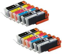 12 Cartucce d'Inchiostro Compatibili per Canon Pixma MG7750 MG7751 MG7752 MG7753 TS8050 TS8051 TS8052 TS8053 TS9050 TS9055 - PGI-570PGBK CLI-571BK CLI-571C CLI-571M CLI-571Y CLI-571GY XL