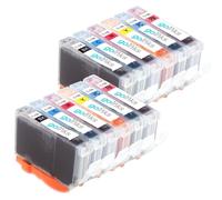 12 Cartucce d'inchiostro per rimpiazzare Canon CLI-8 Bk, C, M, Y, PC, PM non-OEM