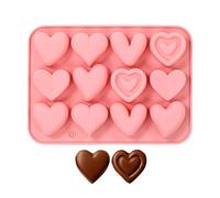 12-Cavity Heart Cutter, Reusable Dishwasher Cookie Mold, Handheld Baking Tool for Muffins Brownies Chocolates Desserts Family Students Adults Men Women Birthday Party Holiday Baking