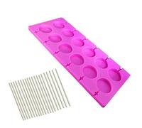 12 cavity silicone rotondo lecca lecca-gelatina cubetti di cioccolato cubetti cioccolato Lollypop Baking stampi di Halloween con 100 bastoncini di carta dura muffa lolipop