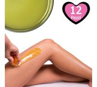 12 Cere Depilatorie BRASILIANE 12 barattoli 400ml Ceretta elastica senza strisce