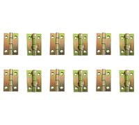 12 Cerniere Piane Libro 40x26 mm Acciaio Zincato Mobili Scatole Connex Set