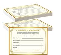12 certificati di autenticità, 12,7 x 17,8 cm, certificati in lamina d'oro per valutazioni e opere d'arte, regali per artisti, lavoratori artigianali, con adesivo da 3,8 cm (12 pezzi)