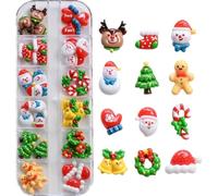12 charms di arte del chiodo di Natale di griglia 3D, accessori misti del chiodo del fumetto per le donne forniture di manicure