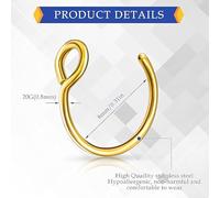 12 Chiodi Per Il Naso Multicolori, Anelli Per Il Naso Regolabili Ipoallergenici, Accessori Per Piercing Personalizzati, Adatti Per Gli Appassionati Di Vestire E Piercing Alla Moda.