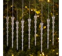 12 Ciondoli Ghiaccio per Albero di Natale Decorazione per Perline Acriliche Blu