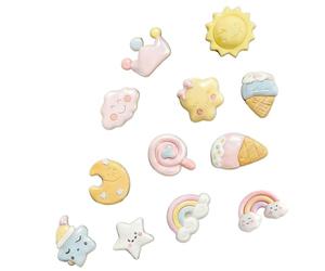 12 ciondoli per scarpe, Crocs con glitter, per smontare i ciondoli a forma di crocs, in plastica, accessori glitterati, accessori personalizzati, a stelle, per ragazze, ragazzi, donne e bambini