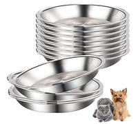 12 ciotole in acciaio inox per gatti poco profonde ciotole per cibo e acqua per cani e gatti di piccola taglia
