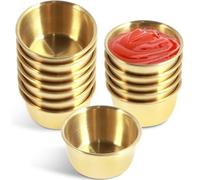 12 ciotole per salse da 45 ml, in acciaio inox, per salse, mini contenitori multiuso per condimenti, per casa, feste, ristoranti (45 ml (oro)