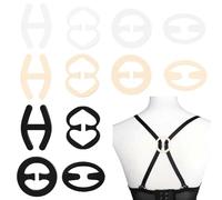 12 clip di fissaggio per reggiseno Racerback, clip per reggiseno antiscivolo, per nascondere le spalline per donne (4 stili/12 pezzi)