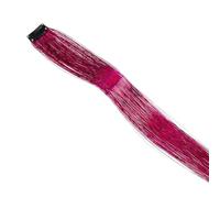 12 clip for capelli da 19,5 pollici estensioni delle fate glitterate Accessori colorati for festival di feste resistenti al calore for le donne Facile installazione e rimozione(Rose)