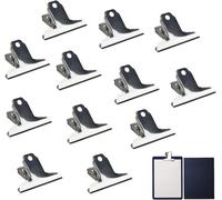 12 Clip per Documenti in Acciaio Inox 75X48X32 Mm, Pinza Da Disegno Bulldog Gran