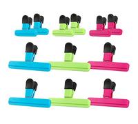12 clip per sacchetti di patatine fritte, in plastica, resistenti, con tenuta ermetica, colori assortiti per caffè, patate e sacchetti di cibo