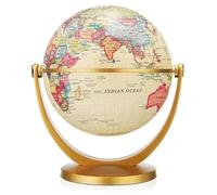 12 cm Retro Globe 360 Rotante Terra Mappa del Mondo Oceano Palla Antico Desktop Geografia Apprendimento Educazione Casa Scuola Decorazione