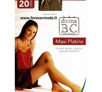 12 Collant Donna BC XXXL velati con doppia cucitura fronte retro - Maxi Platino