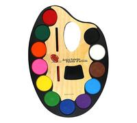 12-Color Watercolor Paint Set - Kids Art Kit with Oval Mixing Palette, Vibrant Washable Paints for Drawing, Crafting, and Learning | Ideal for Classroom, Home Studio, Thanksgiving, Christmas, an