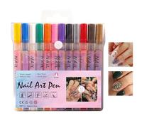 12 colori 0,5 mm, punta fine ad asciugatura rapida, strumenti per manicure, pennarelli per unghie e penna di disegno, per la casa, le feste, la pratica quotidiana e il compleanno