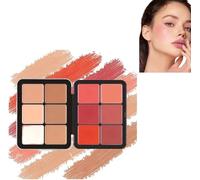 12 colori arrossire tavolozza, Waterproof Long-Lasting Cream Concealer Palette, Contour and Highlight Blush Palette, lunga durata, a prova di sbavature, aspetto naturale (3#)